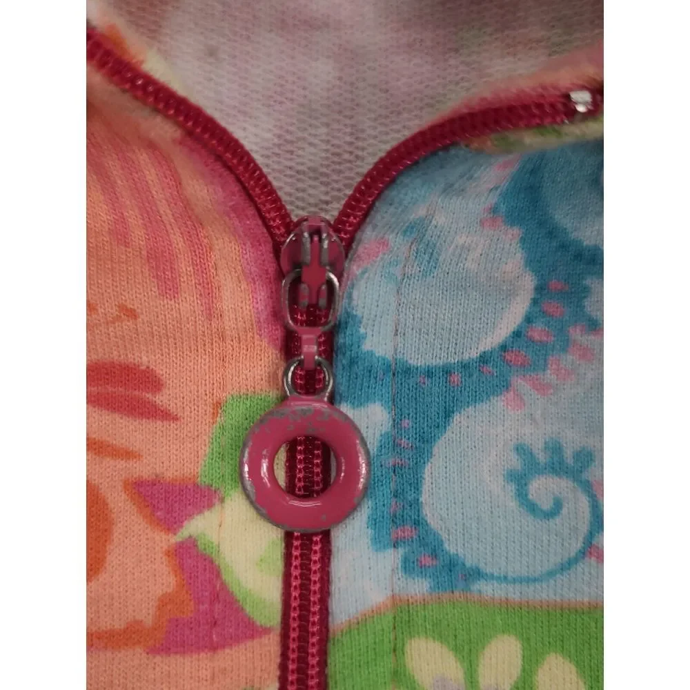 KORET Womens Floral Patch Look Zip Front Long Sleeve Lightweight‎ Jacket XL